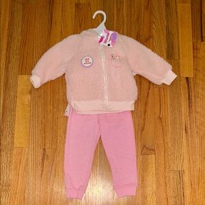 Pink Fleece Kids Bottoms Set